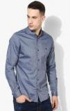 United Colors Of Benetton Blue Solid Regular Fit Casual Shirt Men