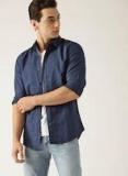 United Colors Of Benetton Blue Solid Slim Fit Casual Shirt Men