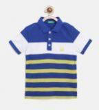 United Colors Of Benetton Blue Striped Polo Collar T Shirt boys