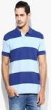 United Colors Of Benetton Blue Striped Polo T Shirt Men