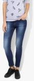 United Colors Of Benetton Blue Washed Mid Rise Skinny Jeans Women