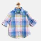 United Colors Of Benetton Boys Blue & Pink Checked Casual Shirt