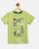 United Colors Of Benetton Boys Green Printed Round Neck T Shirt