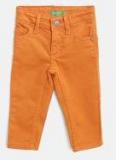 United Colors Of Benetton Boys Orange Mid Rise Clean Look Stretchable Jeans