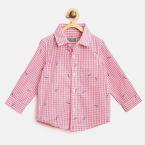 United Colors Of Benetton Boys Pink & White Checked Casual Shirt