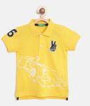 United Colors Of Benetton Boys Yellow Printed Polo Collar T Shirt