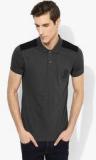 United Colors Of Benetton Charcoal Grey Solid Slim Fit Polo T Shirt men