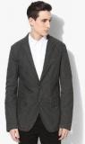 United Colors Of Benetton Dark Grey Checked Blazer Men