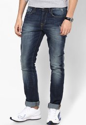 United Colors Of Benetton Deep Indigo Neps Skinny Fit Jeans Men