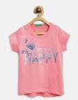 United Colors Of Benetton Girls Pink Printed Round Neck T Shirt