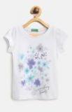 United Colors Of Benetton Girls White Printed Round Neck T Shirt