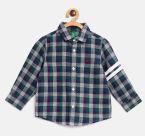 United Colors Of Benetton Green Checked Regular Fit Casual Shirt Boys