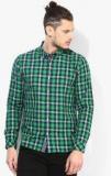 United Colors Of Benetton Green Checked Slim Fit Casual Shirt Men