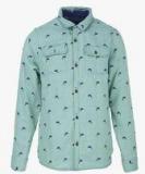 United Colors Of Benetton Green Regular Fit Casual Shirt Boys