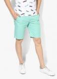 United Colors Of Benetton Green Solid Shorts men