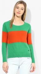 United Colors Of Benetton Green Solid Sweater women