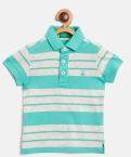 United Colors Of Benetton Green Striped Polo Collar T Shirt Boys