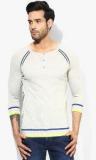 United Colors Of Benetton Grey Melange Henley T Shirt men