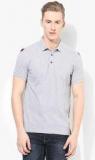 United Colors Of Benetton Grey Melange Solid Polo T Shirt men