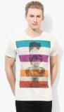 United Colors Of Benetton Grey Milange Printed Round Neck T Shirt men