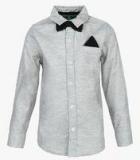 United Colors Of Benetton Grey Regular Fit Casual Shirt Boys