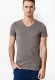 United Colors Of Benetton Grey Short Sleeve Henley T Shirt Men