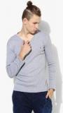 United Colors Of Benetton Grey Solid Slim Fit V Neck T Shirt men