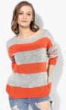 United Colors Of Benetton Grey Striped Sweater Women