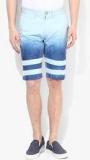 United Colors Of Benetton Light Blue Striped Slim Fit Short Men