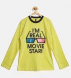 United Colors Of Benetton Lime Green Printed T Shirt Boys