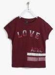 United Colors Of Benetton Maroon Round Neck T Shirt Girls