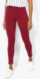 United Colors Of Benetton Maroon Solid Leggings Women