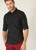 United Colors Of Benetton Men Black Slim Fit Solid Casual Shirt