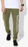 United Colors Of Benetton Men Olive Green Printed Joggers Men