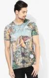 United Colors Of Benetton Multicoloured Printed Round Neck T Shirt men