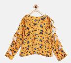 United Colors Of Benetton Mustard Yellow Floral Print Top Girls