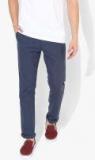 United Colors Of Benetton Navy Blue Checked Chinos men