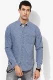 United Colors Of Benetton Navy Blue Checked Regular Fit Casual Shirt men