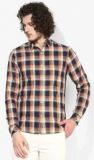 United Colors Of Benetton Navy Blue Checked Slim Fit Casual Shirt Men