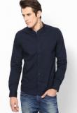 United Colors Of Benetton Navy Blue Full Sleeve Casual Shirt Men