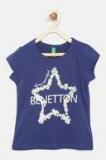 United Colors Of Benetton Navy Blue Printed Polo T Shirt Girls