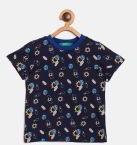 United Colors Of Benetton Navy Blue Printed Round Neck T Shirt Boys