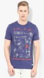 United Colors Of Benetton Navy Blue Printed Round Neck T Shirt men