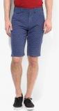 United Colors Of Benetton Navy Blue Printed Slim Fit Short Men