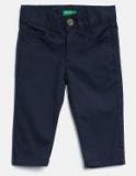 United Colors Of Benetton Navy Blue Regular Fit Solid Trousers Boys