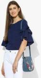 United Colors Of Benetton Navy Blue Solid Blouse Women