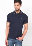 United Colors Of Benetton Navy Blue Solid Half Sleeve Polo T Shirt With Tipping Men