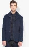 United Colors Of Benetton Navy Blue Solid Jacket Men