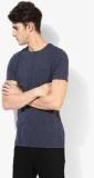 United Colors Of Benetton Navy Blue Solid Regular Fit Round Neck T Shirt men