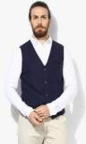 United Colors Of Benetton Navy Blue Solid Regular Fit Waistcoat men